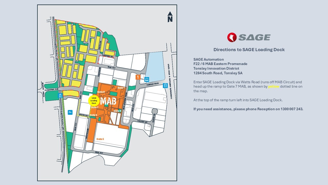 SAGE Loading Dock Directions