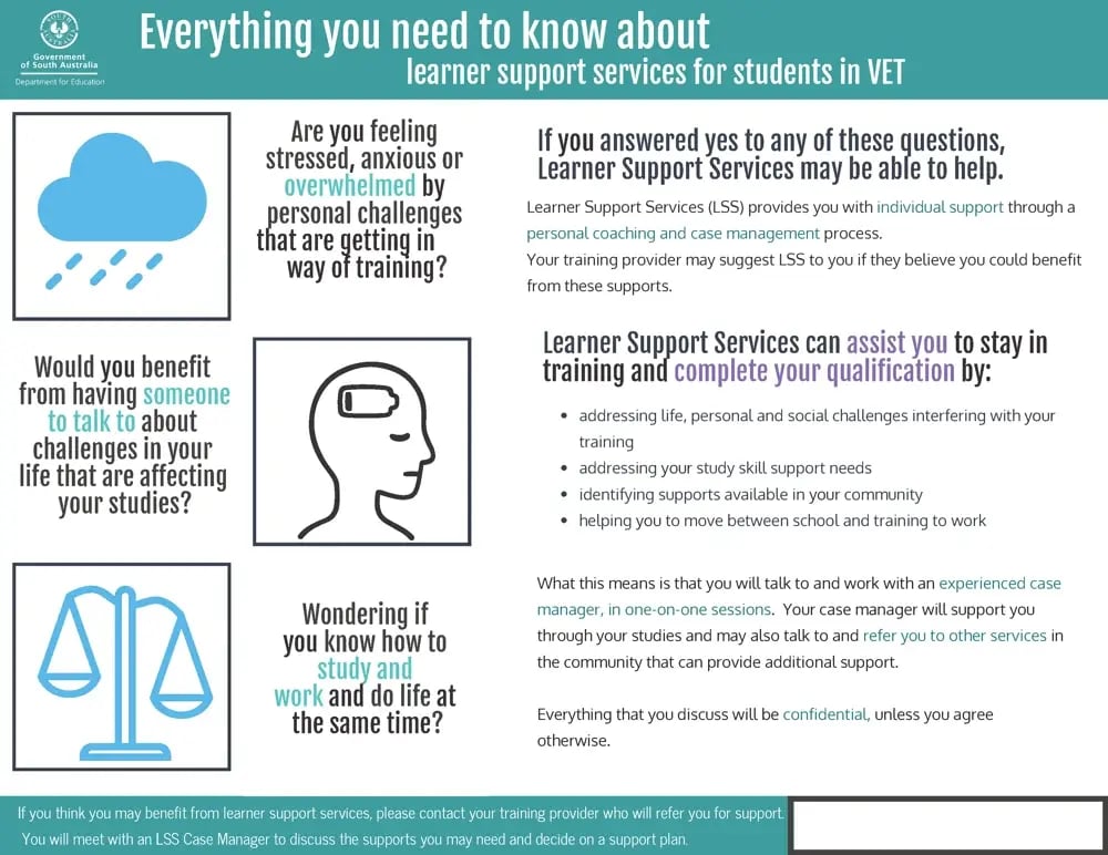 Everything you need to know about learner support services for students in VET