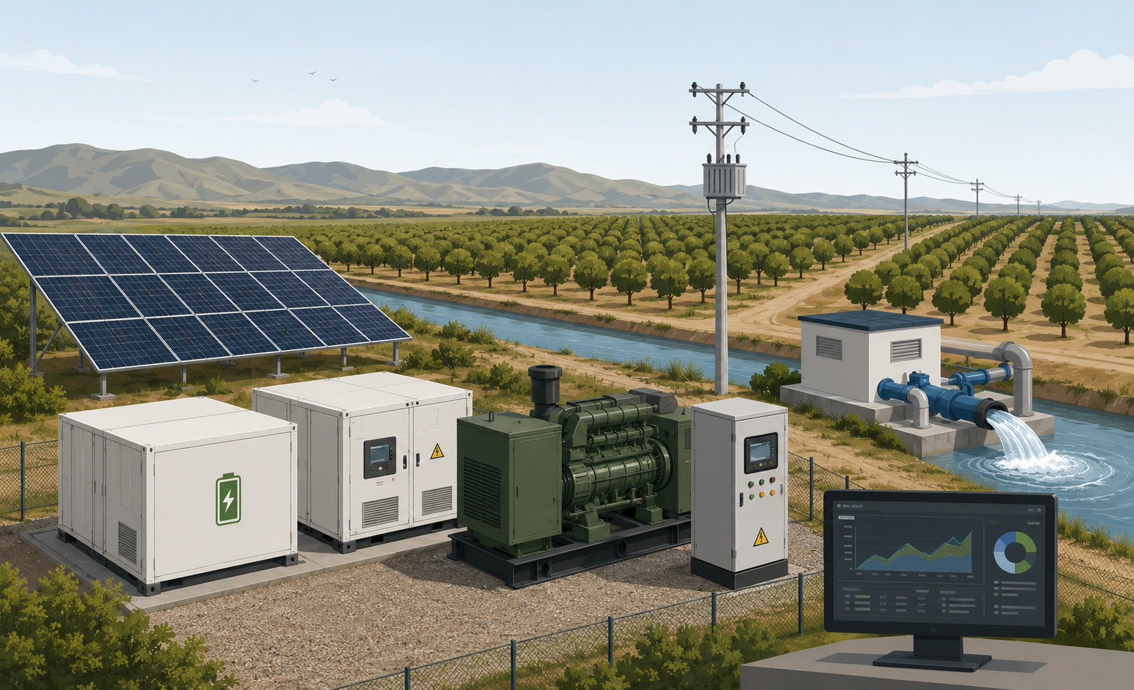 Securing Critical Irrigation Through Intelligent Microgrid Control
